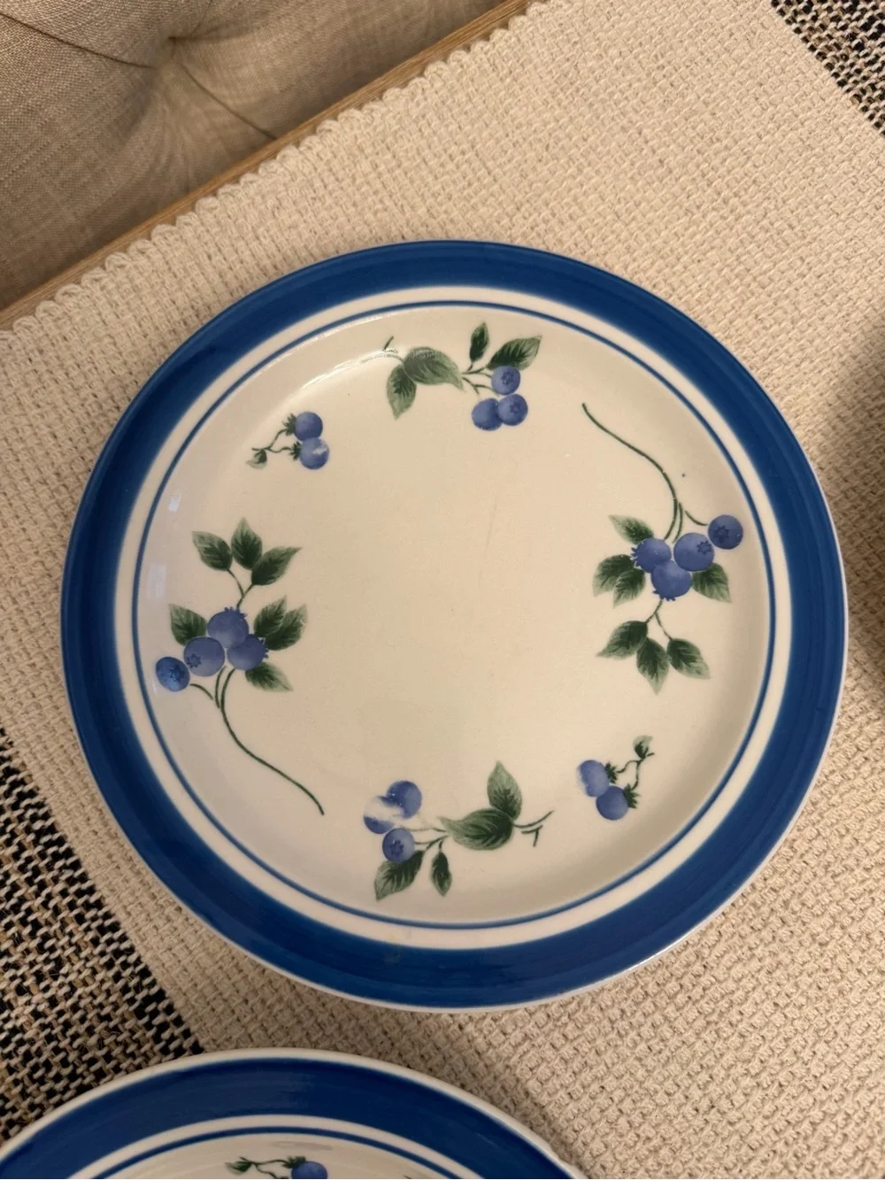 LL Bean Blueberry Salad Plates Set of 4 Stoneware 8.5” Inch